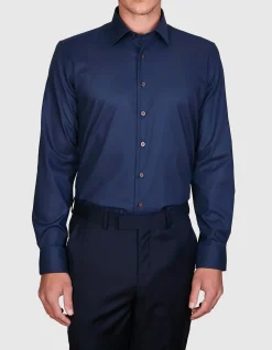 LONG SLEEVE BOTTONE CIOCCOLATO SLIM FIT SHIRT
