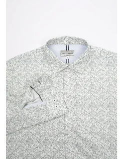 Long Sleeve CANADA DISTRESSED Print PEACHED Cotton Shirt