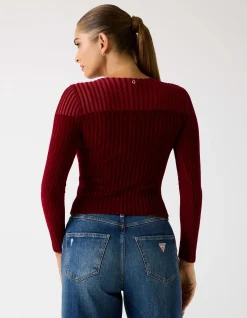 Long Sleeve Cn Rowena Rib Chenille Sweater