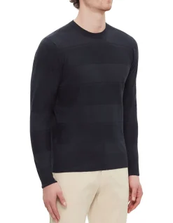 Long Sleeve Crew Neck Top Navy