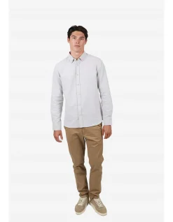 Long Sleeve Diamond Texture Cotton Shirt