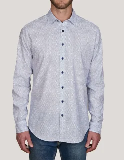 Long Sleeve FOLLONICA Print Linen Blend Shirt