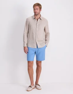 LONG SLEEVE LINEN YARN-DYED SHIRT