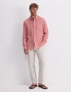 LONG SLEEVE LINEN YARN-DYED SHIRT