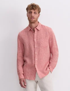LONG SLEEVE LINEN YARN-DYED SHIRT
