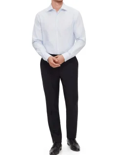 LONG SLEEVE MICRO TEXTURED COTTON SHIRT