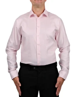 LONG SLEEVE NON IRON COTTON POINT COLLAR SHIRT