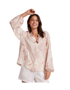 LONG SLEEVE SHIRRED RAGLAN SHIRT