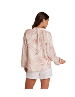 LONG SLEEVE SHIRRED RAGLAN SHIRT