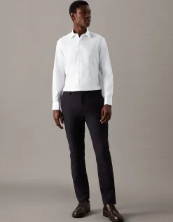 Long Sleeve Slim Dobby Shirt
