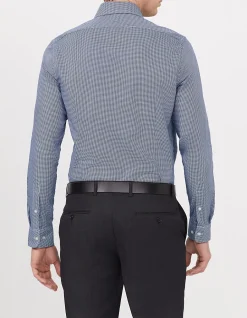 LONG SLEEVE SLIM FIT EASY CARE DOBBY SHIRT