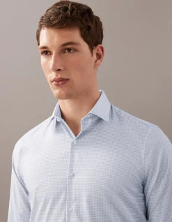 LONG SLEEVE SLIM FIT POPLIN COTTON SHIRT