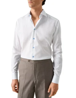 LONG SLEEVE SOLID SIGNATURE TWILL GEO EFFECT SHIRT