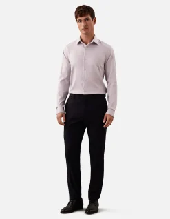 LONG SLEEVE STRETCH COLLAR SHIRT SLIM FIT SHIRT