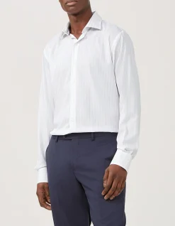 Long Sleeve Tailored Heritage Weave Stripe Shirt
