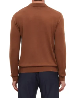 LONG SLEEVE 100% WOOL BUTTON POLO