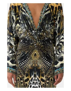LONG SPLIT FRONT TWIST DRESS
