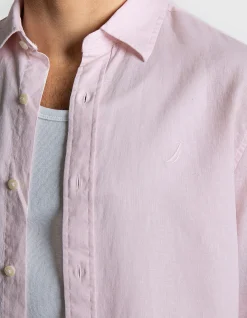 L/S LINEN COTTON BLEND LOOSE FIT SHIRT