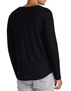 LS RIBBED HENLEY