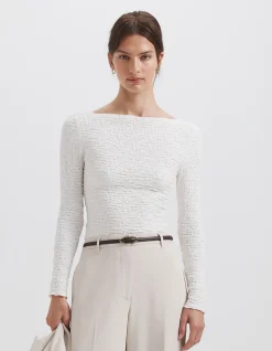 LUNA TEXTURED LONG SLEEVE TOP