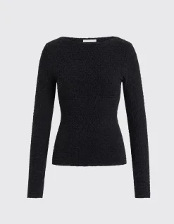LUNA TEXTURED LONG SLEEVE TOP