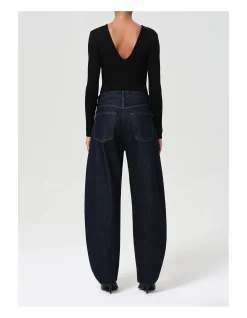 Luna High Rise Curved Barrel Leg Jeans