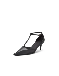 Lunah Mesh Strap Pointed Heel Pumps