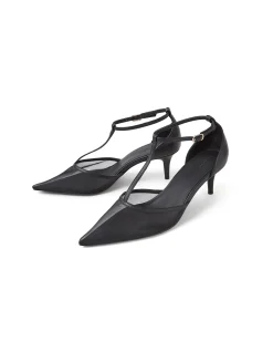Lunah Mesh Strap Pointed Heel Pumps