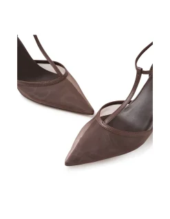 Lunah Mesh T Bar Pointed Toe Pumps