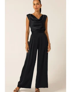 LUXE COWL BIAS TOP IN BLACK