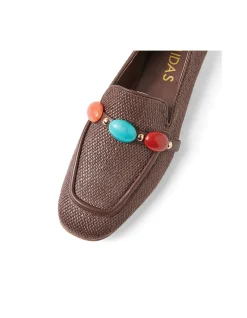 Mabeline Jewel Embellished Raffia Loafers