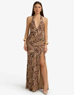 MABELLA HALTER MAXI DRESS