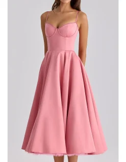 MADEMOISELLE'SATIN TULLE MIDI DRESS