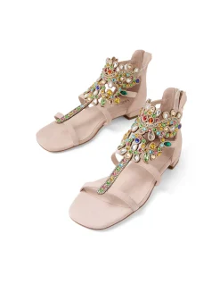 Madhu Multi Jewel Embellished Suede Sandals
