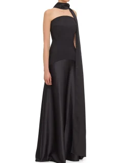 MAE STRAPLESS MAXI DRESS WITH SCARF