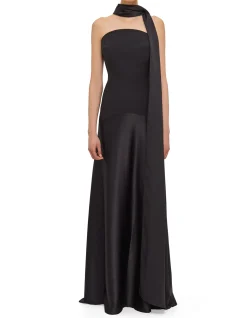 MAE STRAPLESS MAXI DRESS WITH SCARF