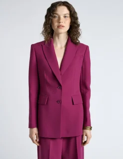 MAGENTA DOUBLE WEAVE TAILORED BLAZER