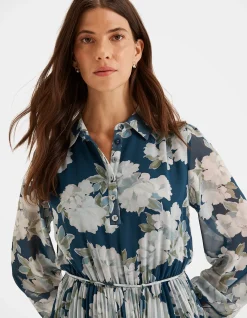 Magnolia Floral Midi Dress