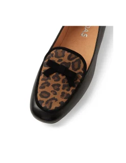 Majong Leopard Panel Bow Detail Loafers