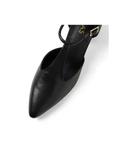 Mamamia Leather T Bar Block Heel Pumps