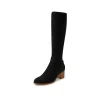 Mamoru Stretch Block Heel Knee High Boots