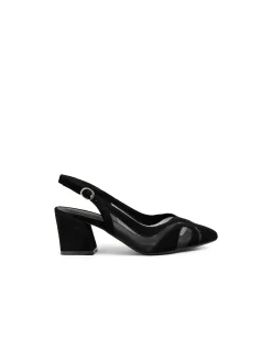 MANGO MI BLACK SUEDE MESH