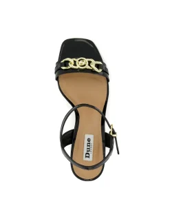 Manual Heeled Sandal in Black Patent