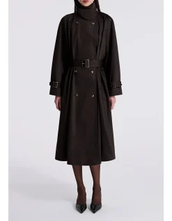 Marchand Draped Cotton Trench Coat