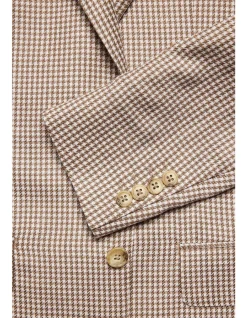 MARCUS BLAZER - WOOL/LINEN IN ALMOND BROWN