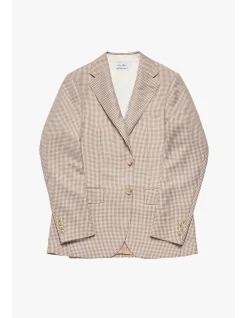 MARCUS BLAZER - WOOL/LINEN IN ALMOND BROWN