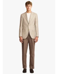 MARCUS BLAZER - WOOL/LINEN IN ALMOND BROWN