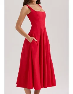 MARIABELLA LONG MIDI DRESS