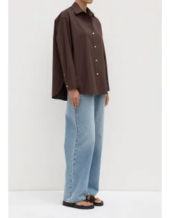 Marigold Poplin Long Sleeve Shirt Ganache