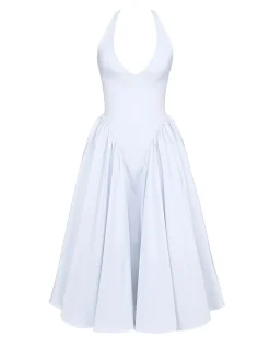 MARILYN HALTER LONG MIDI DRESS